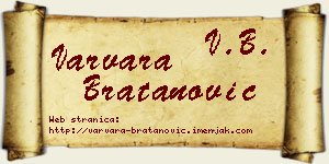 Varvara Bratanović vizit kartica
